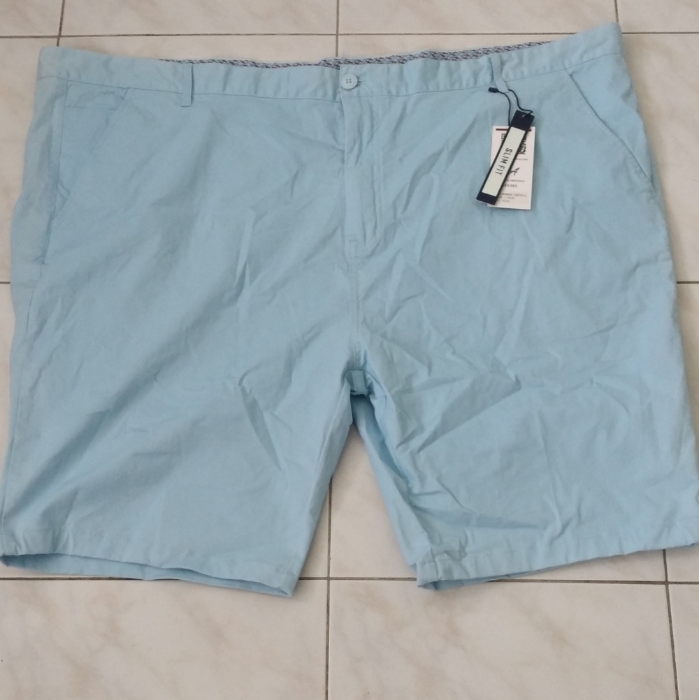 Sky Blue Men's Flat Front Shorts